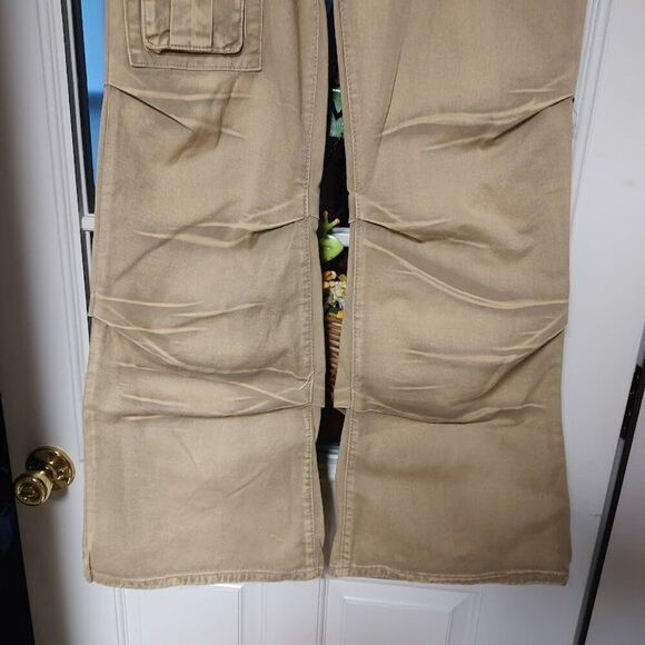 New Micas Khaki Wide Leg Cargo Pants Size Women's M - Picture 3 of 4